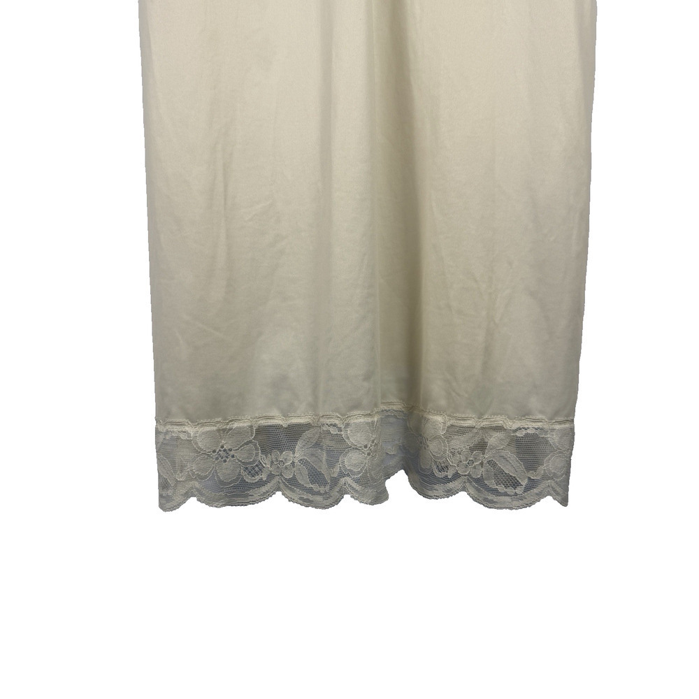 Vintage VANITY FAIR Full Slip Ivory Size 36 Lace Trim Indie Sleaze Dress Midi - Picture 5 of 10